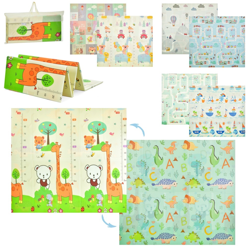 Килимок-мат MR 1316-1 180-200см., 8мм, XPE, двосторонній, мікс видів, сумка, 97-49-9см.