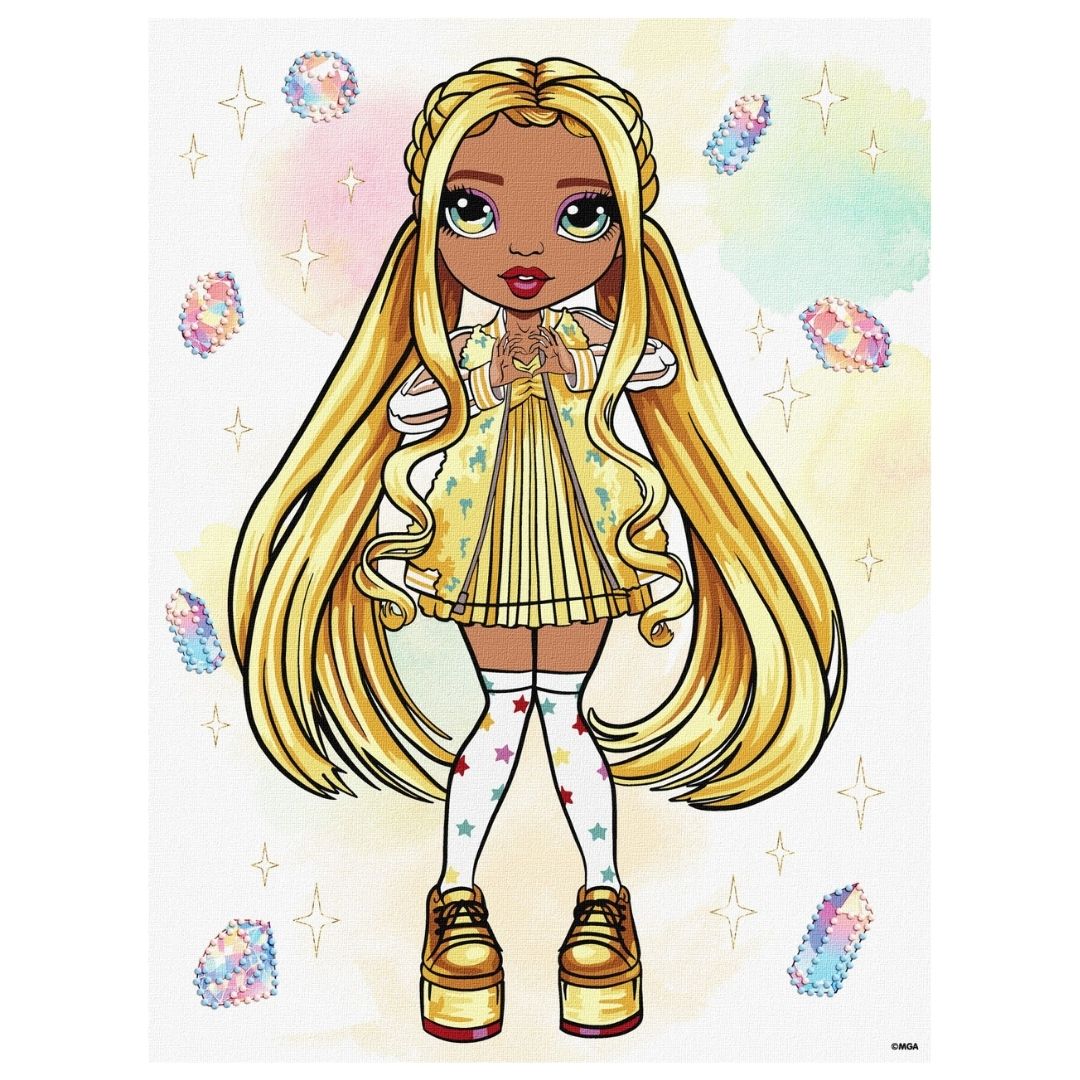 Набір для розпису по номерах для дітей "Rainbow High. Sunny" зі стразами 30х40см