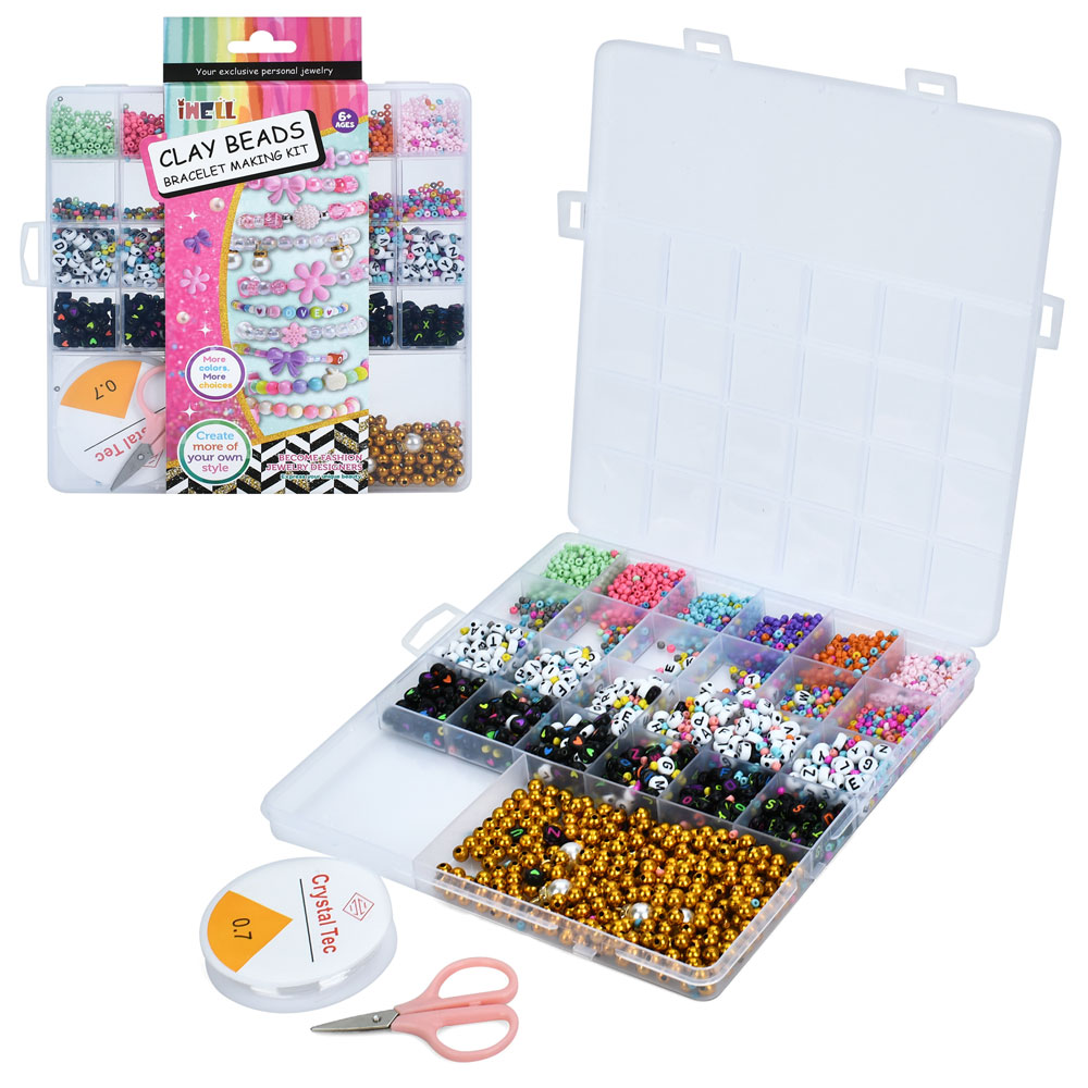 Бісер AWE-B3A намистини, намистини-англ.літери, ножиці, пенал/карт. обгортка, 18,5-23,5-2 см.