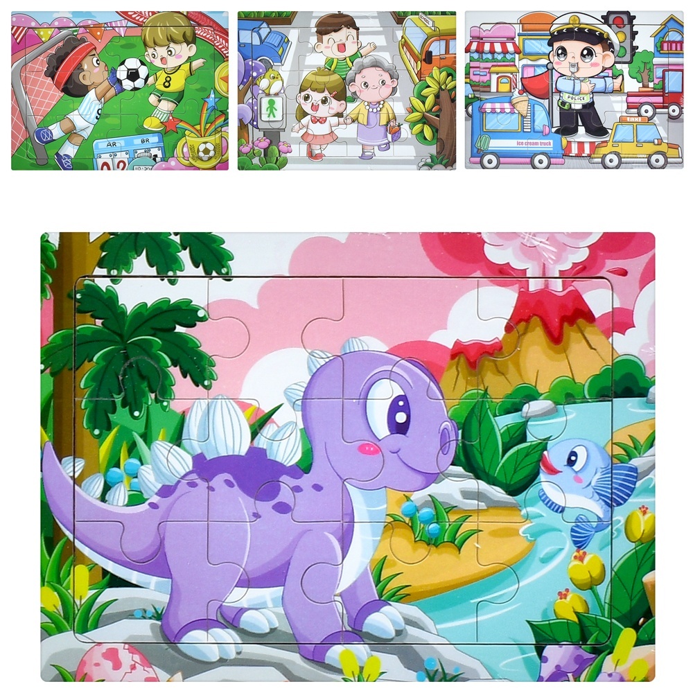 Дерев'яна іграшка Пазли MD 1354 12дет, мікс видів, кул., 15-11-0,5 см.