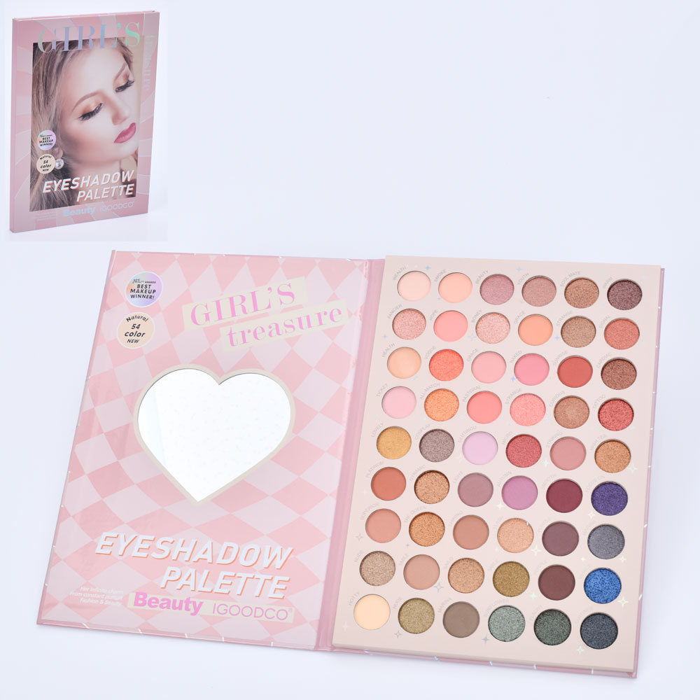 Косметика IG3055 тіні, палетка (54 кольори), дзеркало, кул., 18,5-26,5-1,5 см.