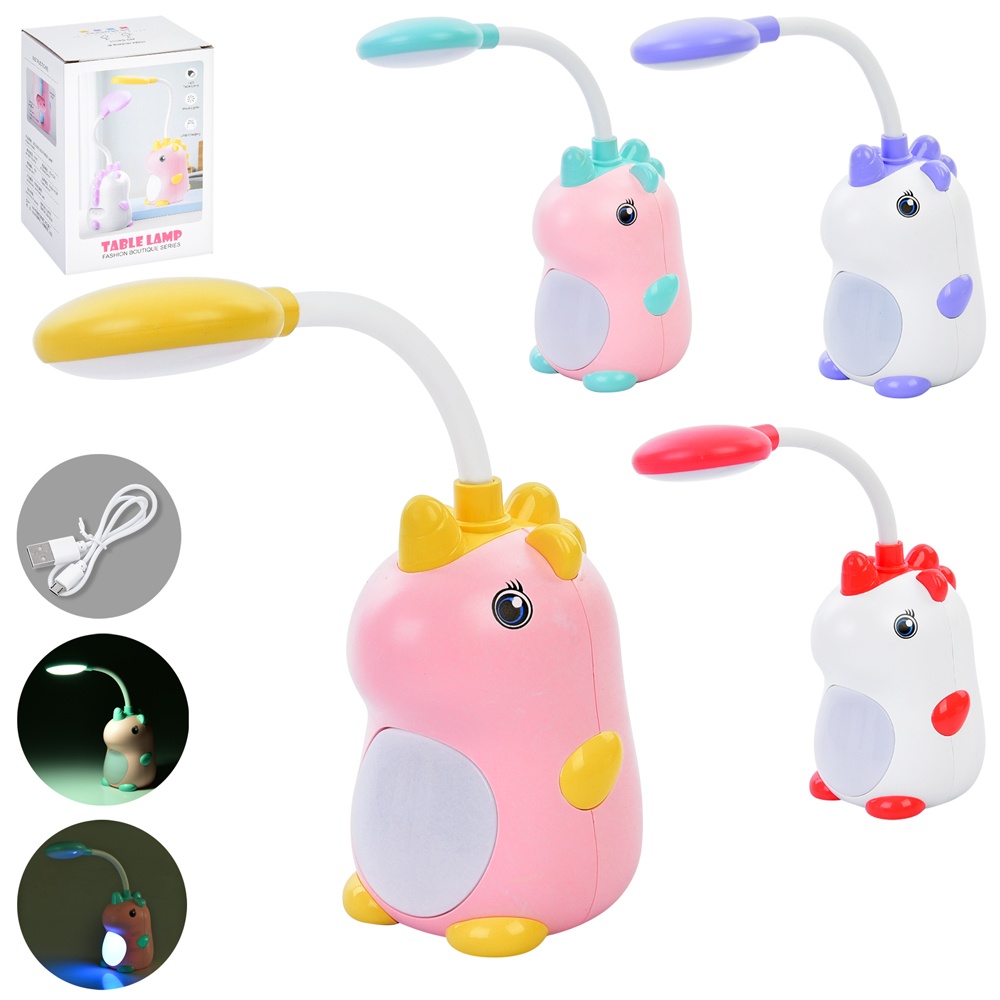 Нічник FG231109024P-1 єдиноріг, акум., 2 режими, USB, 4 кольори, кор.,10-14-8,5 см.