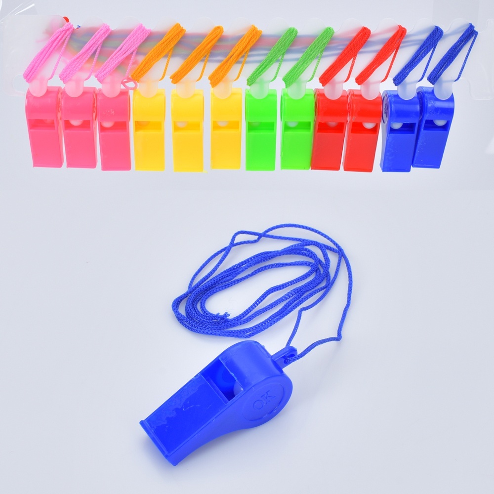 Свисток MS 4303 пластик, 4,5см, на листі 12шт, упаковка пакет 24шт