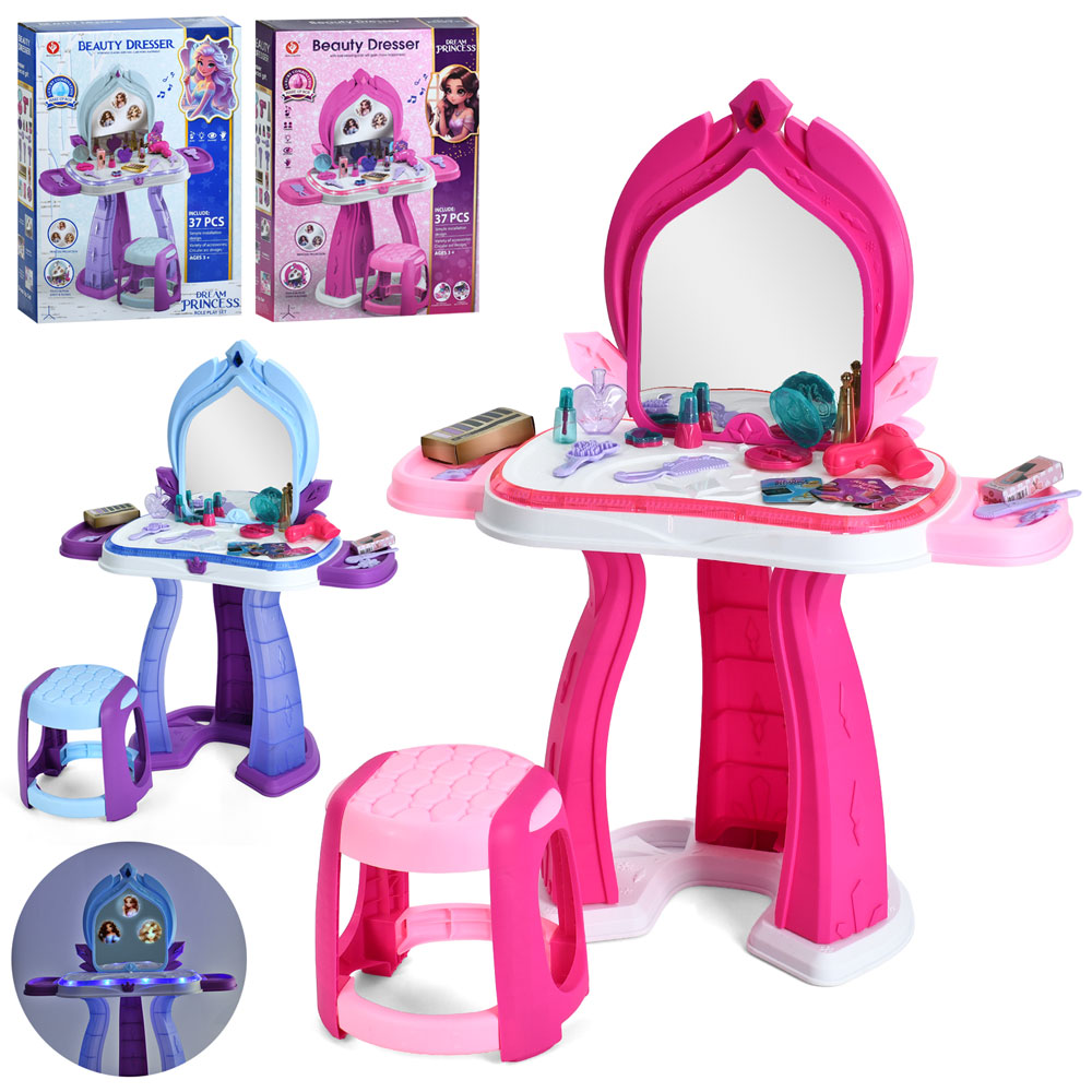 Трюмо 922-226-27 стільчик, дзеркало,фен,аксесуари,2види,муз.,світло,бат.,кор.,43-59-12,5см.