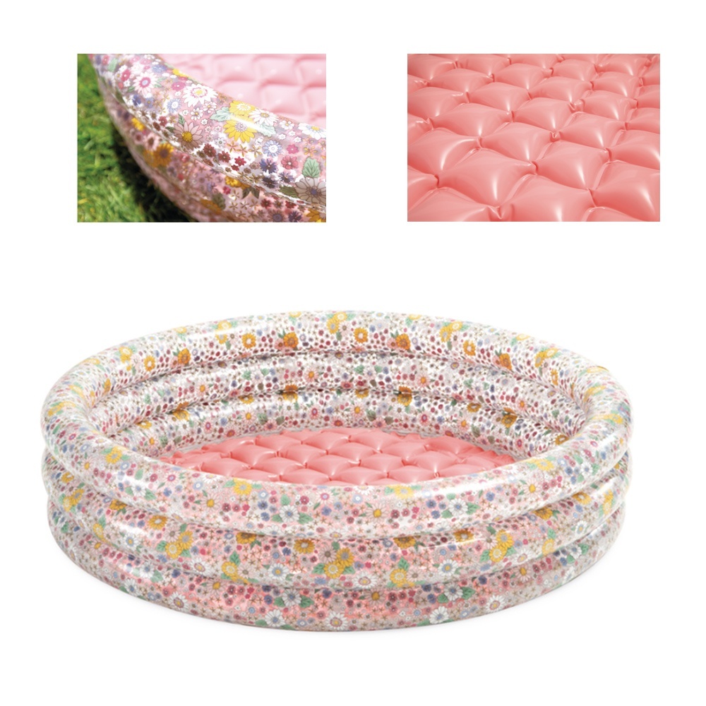 Басейн дитячий 58427 надувний, 86-25см., м'яке надувне дно, 56л, від 1-го року, квіти, кор.