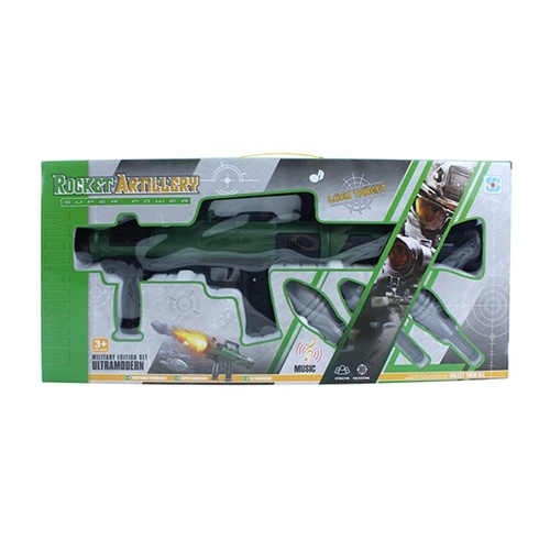 Гранатомет 0599-87 стріляє гранатами (3шт.), муз., бат.(таб.), кор., 60-28-8,5см.