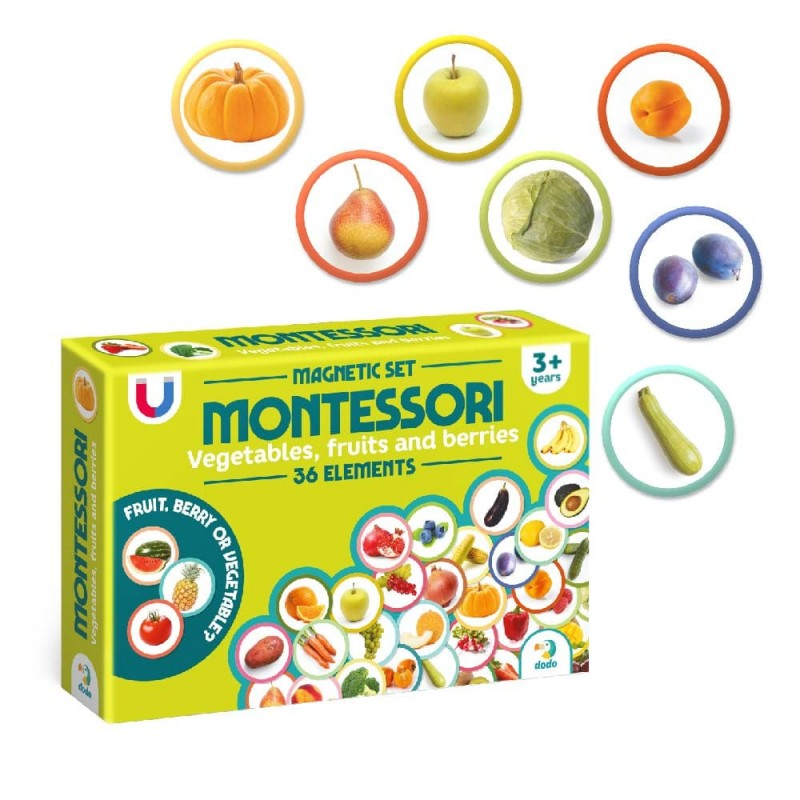 Магнітний набір Монтесорі Овочі, фрукти і ягоди