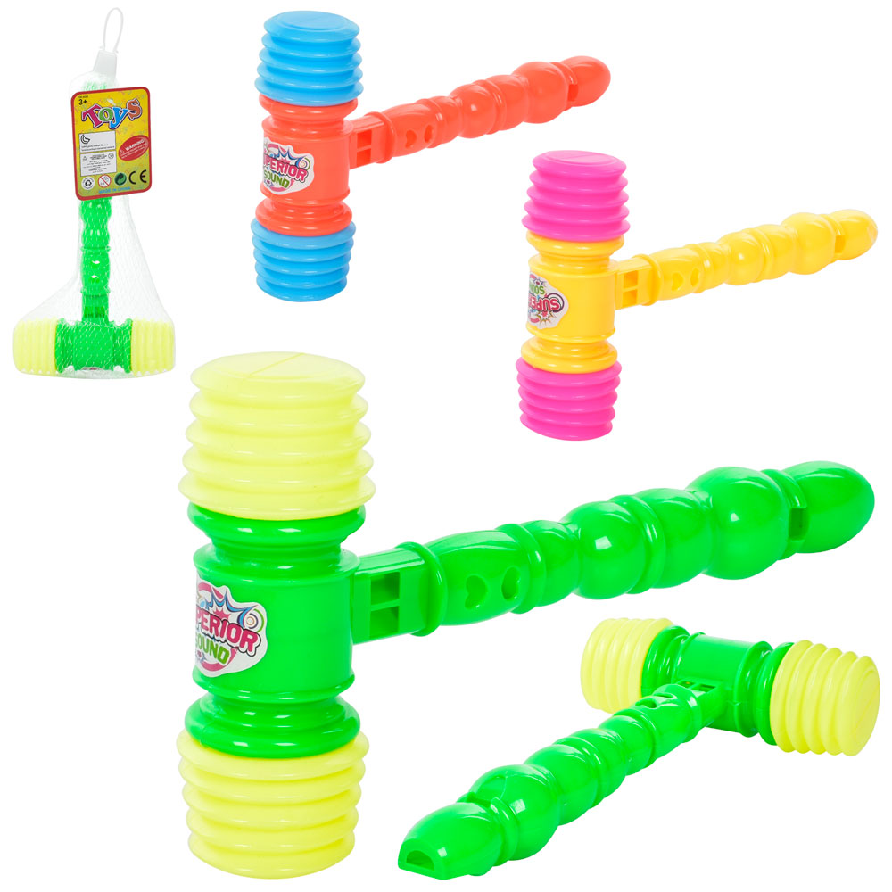 Молоточок 0056 свисток, пискавка, 3 кольори, сітка, 13-29-4 см.