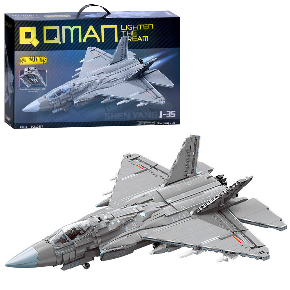 Конструктор Qman 23017 військовий, літак, 630мм., 1:26, 2637дет., кор., 62-39-10 см.