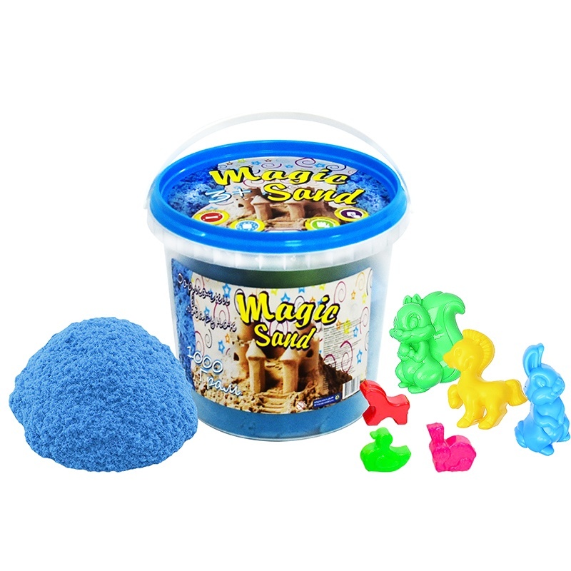 Фотография 1 товарной позиции интернет-магазина детских игрушек www.smarttoys.com.ua Magic sand  блакитного кольору у відрі 1 кг