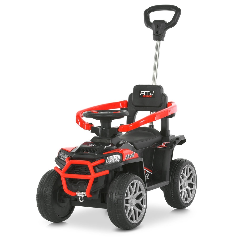 Квадроцикл M 6300EBLR-3 2,4G радіок.,3-в-1(каталка-толокар,бат.ручка) 1*6V7AH,2*25W,TF,USB, червон.