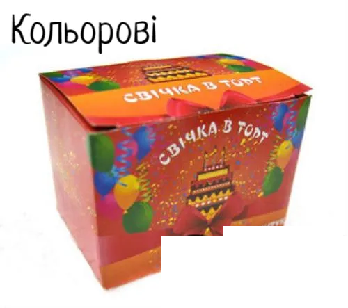 Прямі кольорові свічки в торт МІКС (100 штук/уп)