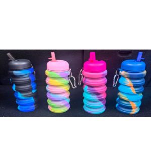 Пляшка MS 4952 21-7-7см/12-7-7см,складана,силікон,карабін(метал)4 кольори, у пакеті