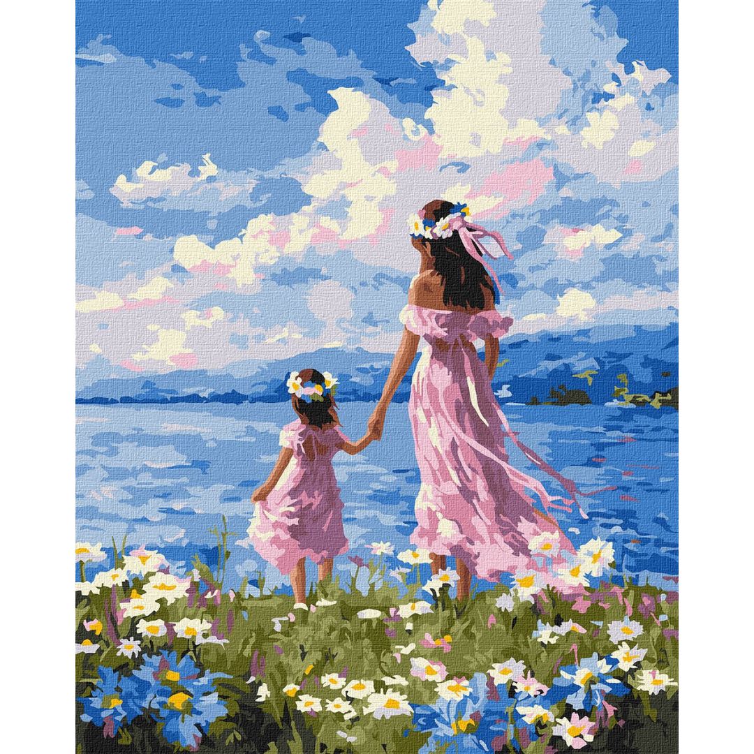 Набір для розпису по номерах "Мати і дочка" 40х50см