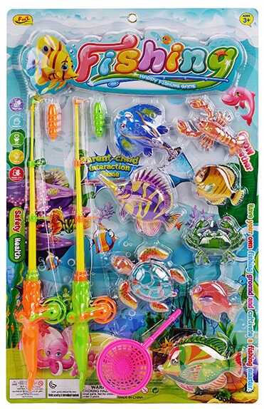 Фотография 1 товарной позиции интернет-магазина детских игрушек www.smarttoys.com.ua Риболовля 8004 K (40/2) магнітна, 2 вудки, на листі