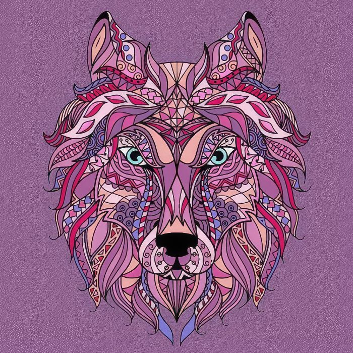 Набір для розпису-антистрес Strateg Яскравий вовк розміром 30х30 см (JCEE36811)