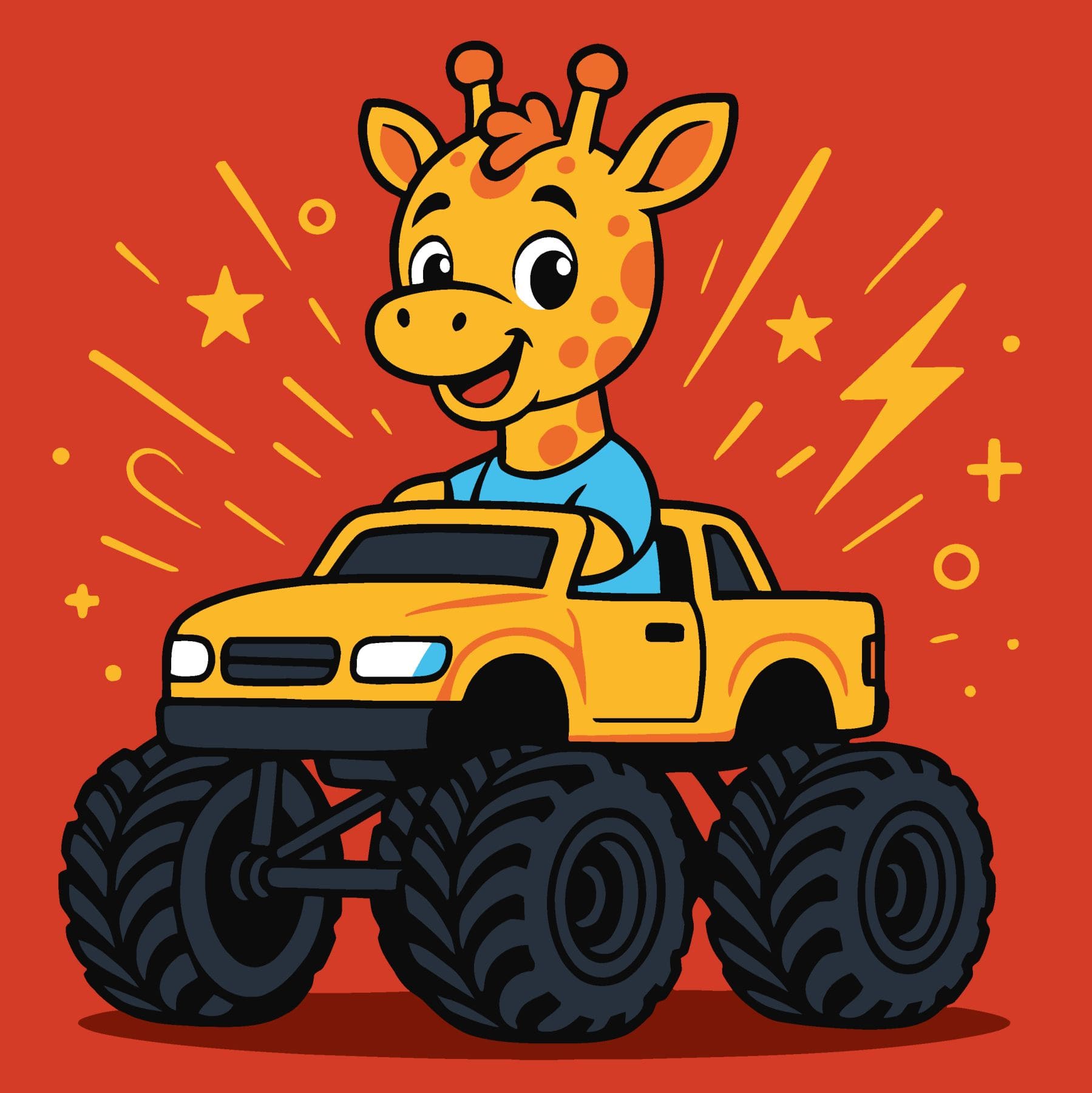 Набір для розпису по номерах для дітей "Жираф на машині" 25х25см