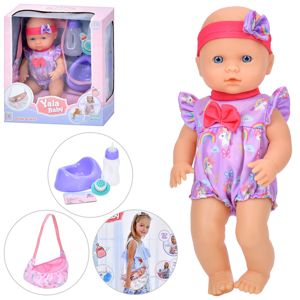 Пупс YL2430H-B п'є-пісяє,люлька-переноска,горщик,пляшечка,соска-муз.,світло,бат.(таб.),кор.,26,5-29-