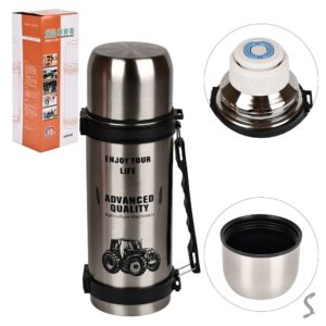 Термос металевий з ручкою 24ч 1.2l, J01860