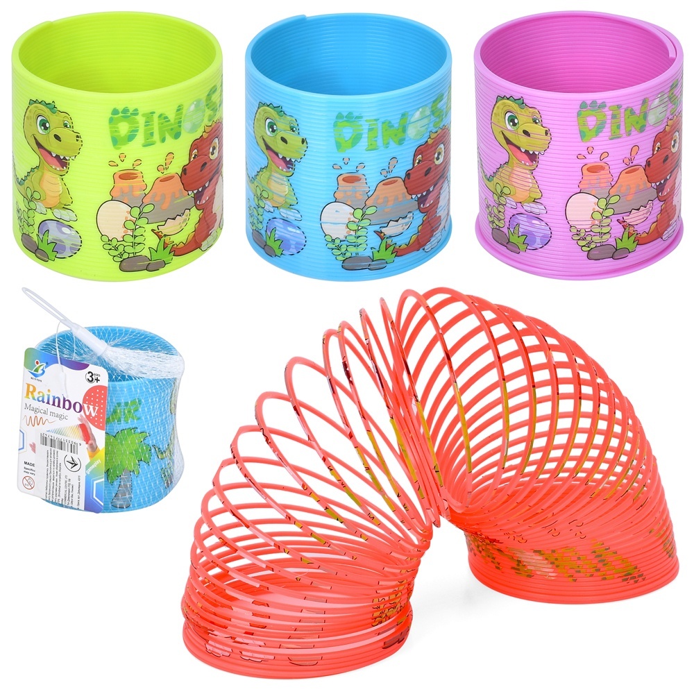 Пружинка BY705-1M принт-динозавр, 4 кольори, сітка, 7,5-14-7,5 см.