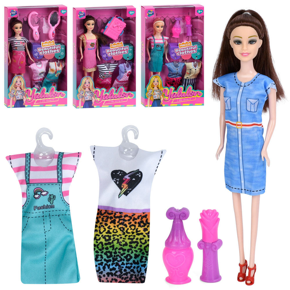 Лялька YL820-31-33 (72шт) лялька з вбранням, 27см, плаття 2шт, аксесуари, 4 види, в кор-ці, 19-33-5см