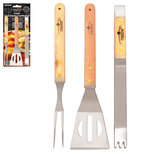 Барбекю-набір (вилка, лопатка, щипці) MH-0166