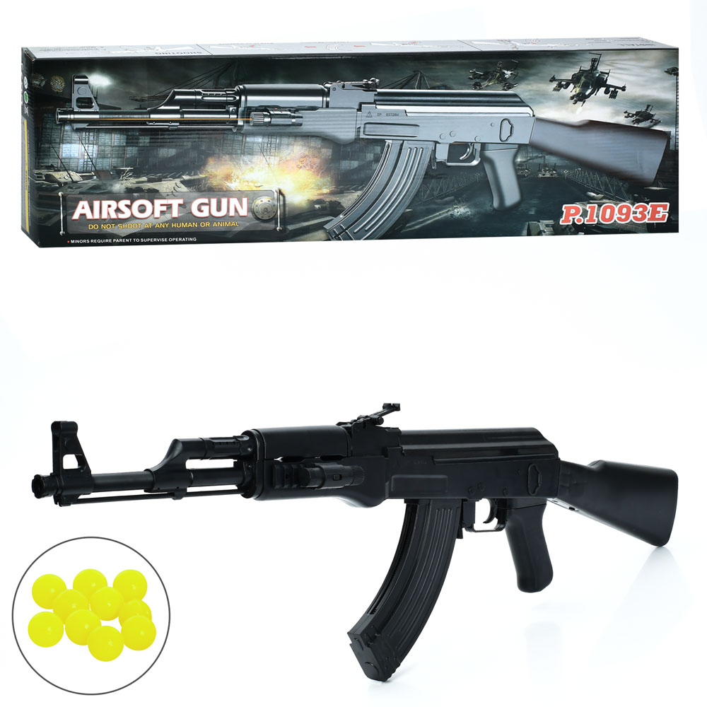 Автомат 1093E пластикові кулі, лазер, бат.(табл), кор., 72,5-23-7,5 см.