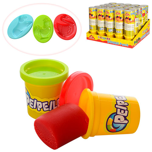 Тісто для ліплення 3790 формочки, тубус, 2 кольори, 25 шт. в диспл, 29,5-29-19,5 см.