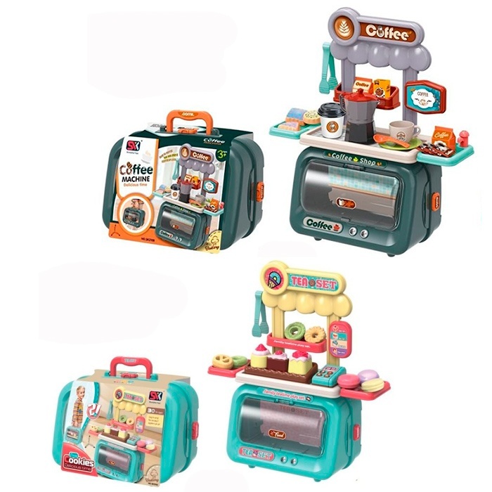 Магазин SK210B-C 2в1,прилавок(склад.у валізу),продукти,2види(кава,солодощі),карт.обгортка,29-20-16см