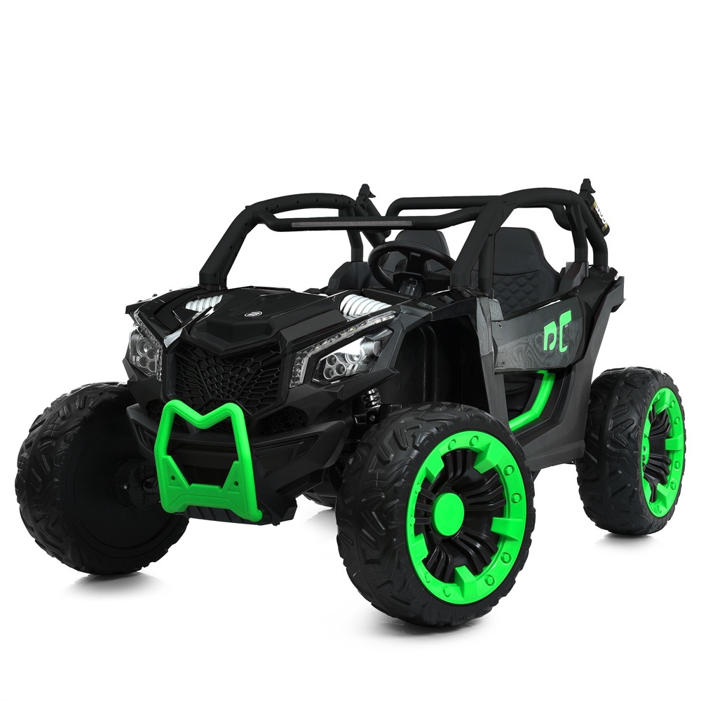 Джип M 6124EBLR-2(24V) радіокер.2,4G,1*24V8AH, 4*45W,MP3,USB,EVA,BT,TF,муз.,світло,шкіра,чорний