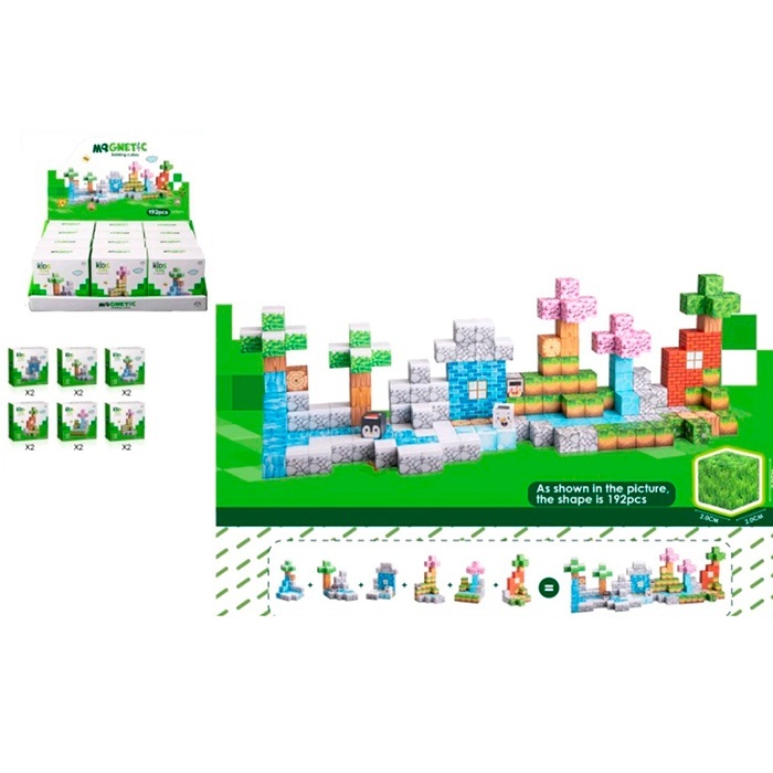 Конструктор CH1370 магнітний, куб 2см, 32дет, кор., 12шт(6видів)  диспл., 27-8-19см