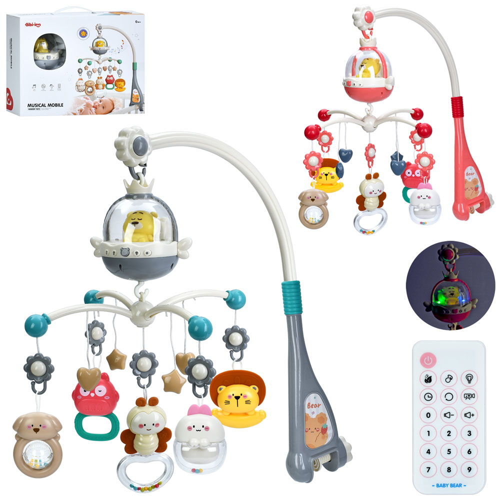 Карусель на ліжко 6048 дист.кер.(ІЧ), пульт, підвіски 5шт., проектор, муз., світло, бат., кор.