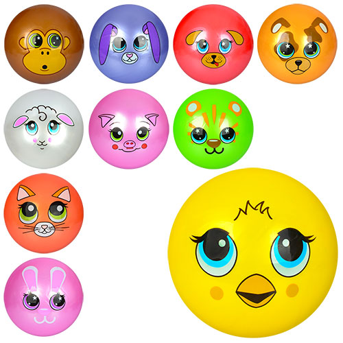 М'яч дитячий MS 0249-1 9 дюймів, одностікерний, ПВХ, 10 видів.