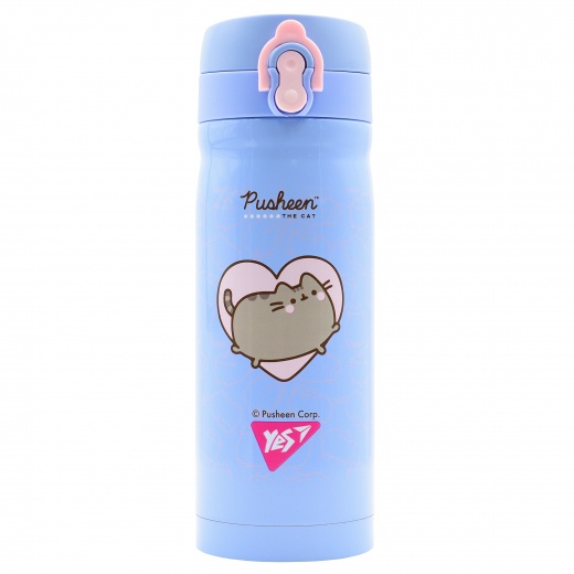 Термос Yes "Pusheen" 350 мл, блакитний