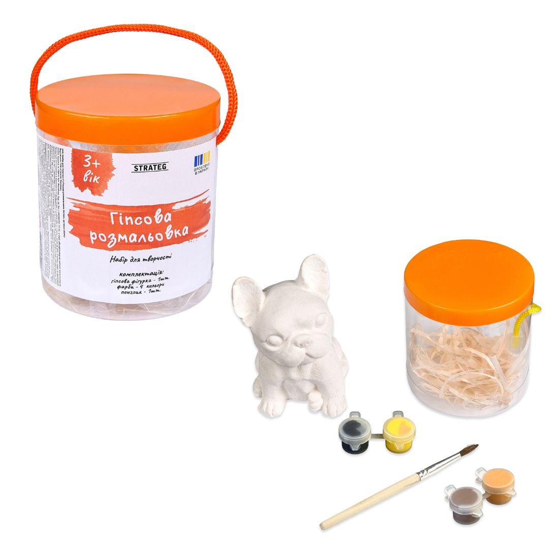 Набір для творчості Strateg Гіпсова розмальовка. Песик (30944)