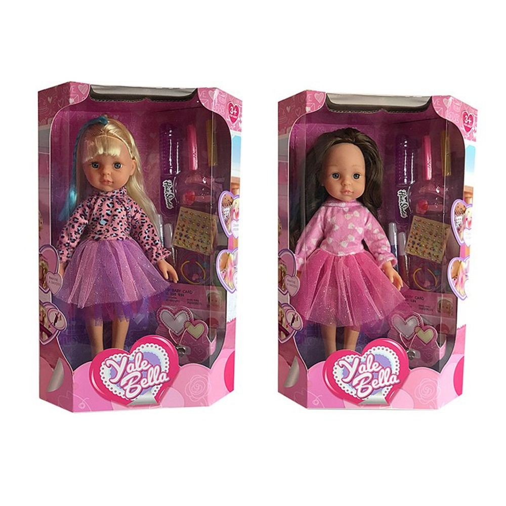 Лялька R205D наліпки, гребінець, заколки, аксесуари, 2 види, кор., 23-35-9,5 см.