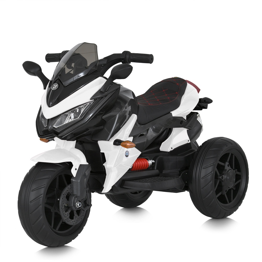 Мотоцикл M 4274EL-1 2 мотори 35W, 1 акум.12V9AH, MP3, TF, USB, EVA, муз., світло, шкіра, білий.