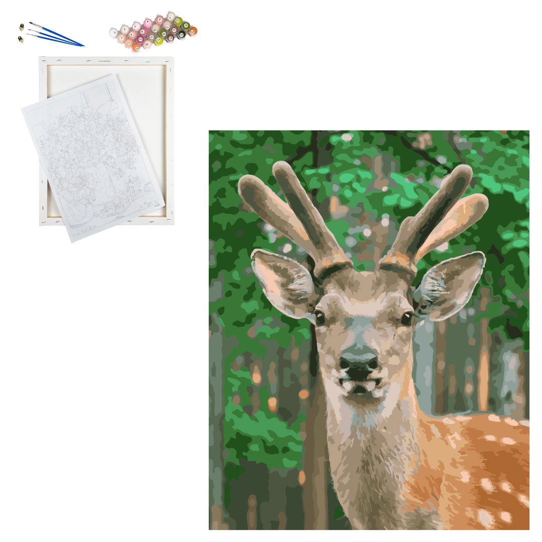 Набір для розпису по номерах Чарвний олень Strateg розміром 40х50 см (GS169)