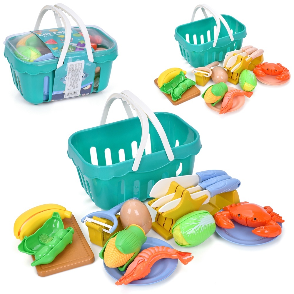 Продукти 218-18XA-B на липучці,дошка,ніж,тарілки,корзина,точила для ножів,2 кольори,карт.обг.,21-13