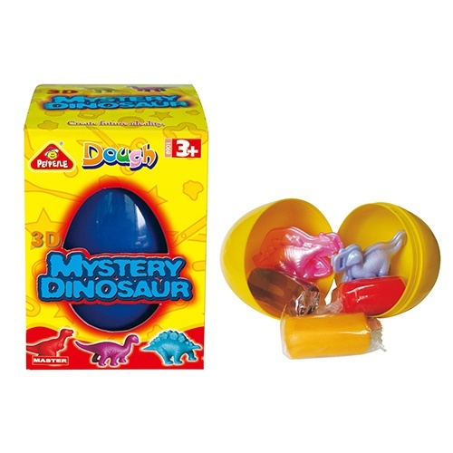 Тісто для ліплення 8901 3кольори(стіки), 2формочки 3D-динозаври, яйце,мікс кольорів,кор.,8-11-7,5см.