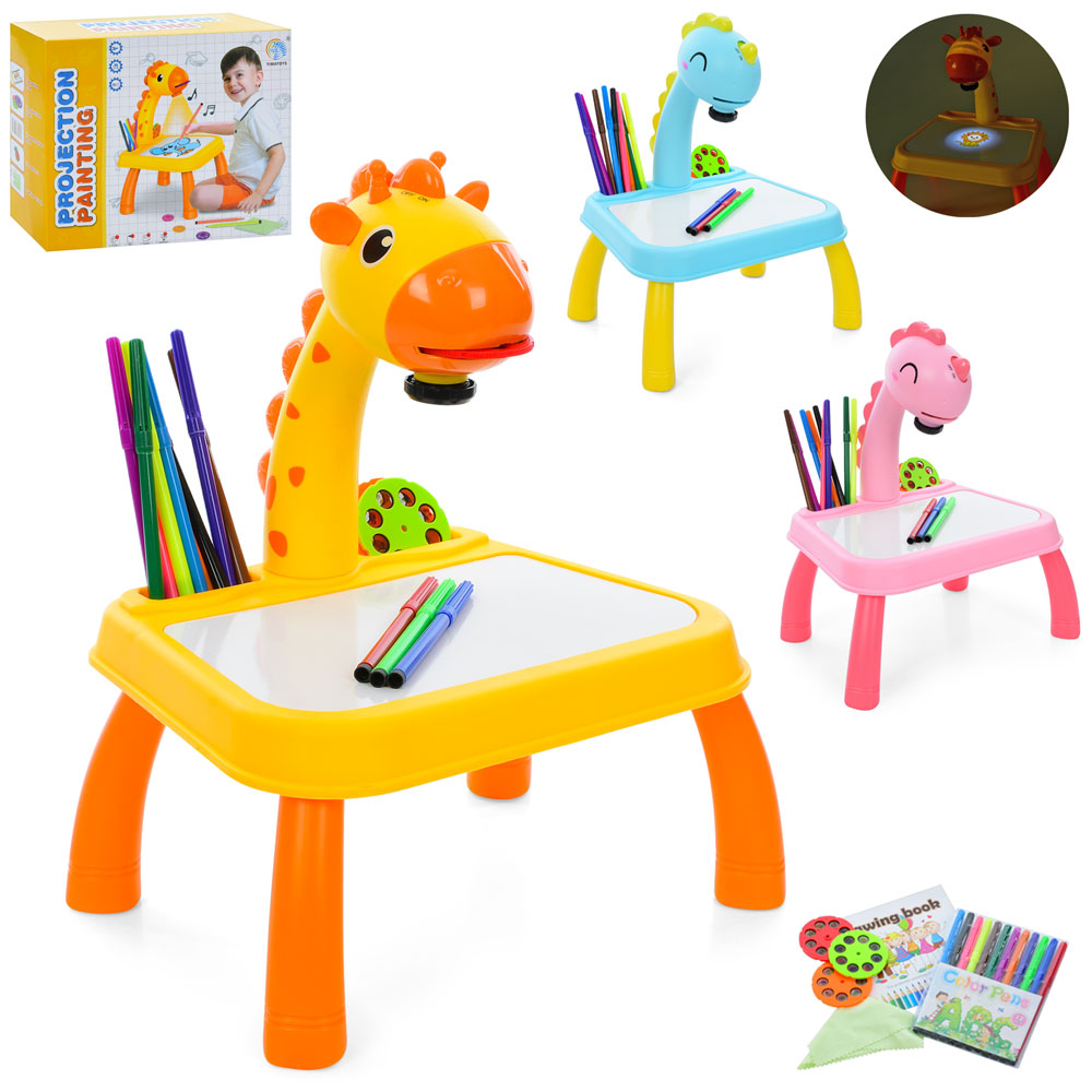 Проектор YM2021-6-7-7A слайди(24 шт.карт.),фломастери 12шт.,3 види,муз.,світло,бат.,кор.,30-24-9,5см