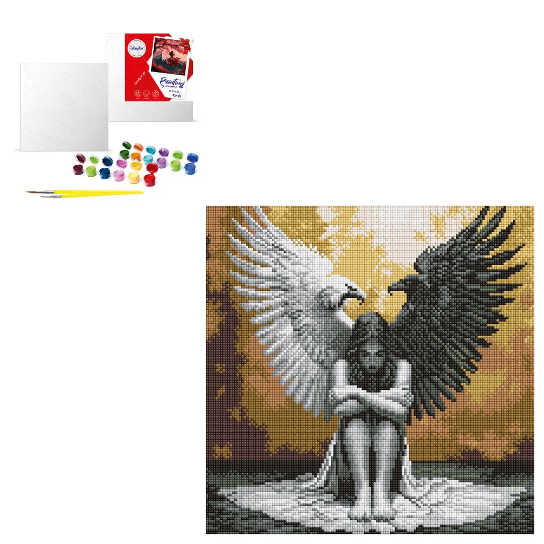 Набір для розпису по номерах "Дві сторони душі з фарбами металiк" 40х40см