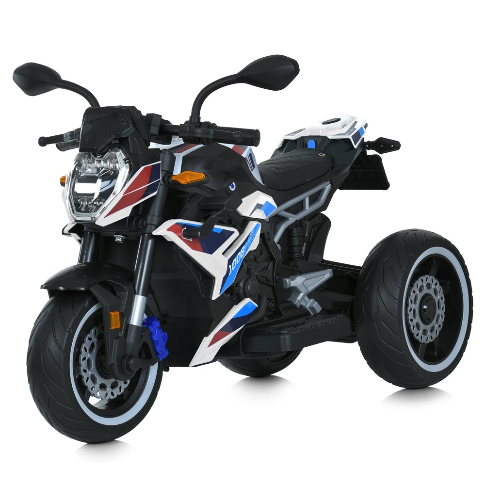 Мотоцикл M 6142EL-1 2 мотори 25W, 1 акум. 12V7AH, MP3, TF, USB, EVA, шкіра, муз., світло, білий.
