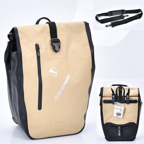 Сумка на багажник MEB 700C NOVA TRUNK BAG BEIGE для електровелоcипеда,застібка,наружна та внут.кишен
