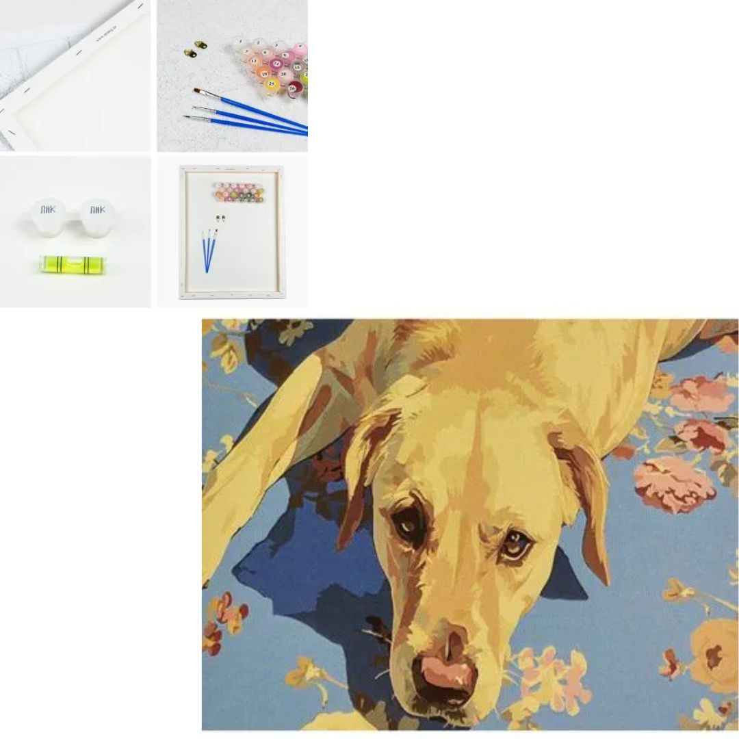 Набір для розпису по номерах Strateg Вірний друг розміром 30х40 см (SS1158)