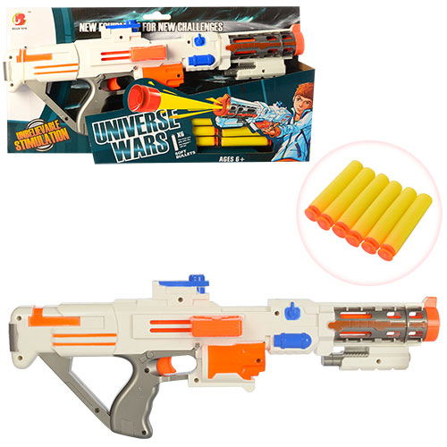 Автомат 565 м'які кулі-присоки 6 шт., кор., 44-22-6 см.