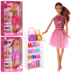 Лялька DEFA 8316 взуття, сумочка 2 шт., гребінець, 3 види, кор., 21-31,5-6 см.