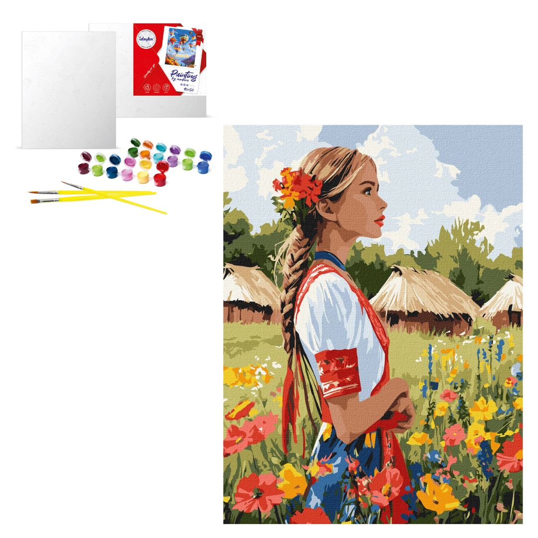 Набір для розпису по номерах "Гарна українка" 30х40cm