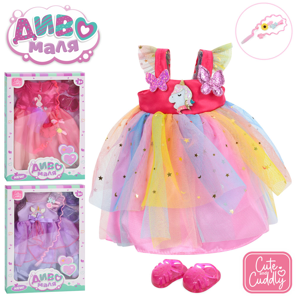 Вбрання для ляльки BLC85-101G-H-DM-UA взуття, заколки, 3 види, кор., 24-35-3 см.