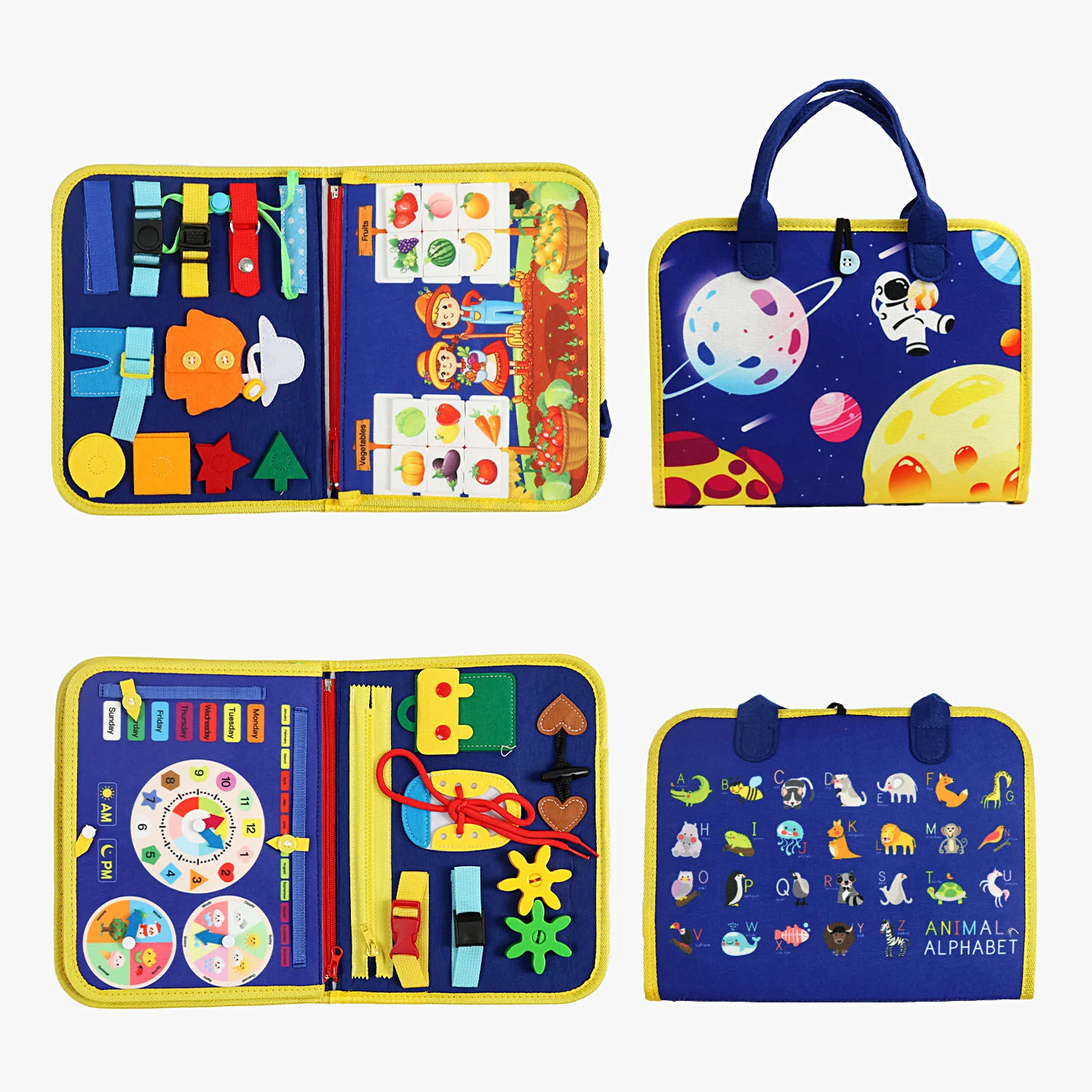 Логічна папка 25010 (50) рухливі шестерінки, геометричні фігури, циферблат, липучки, шнурівка, застібки